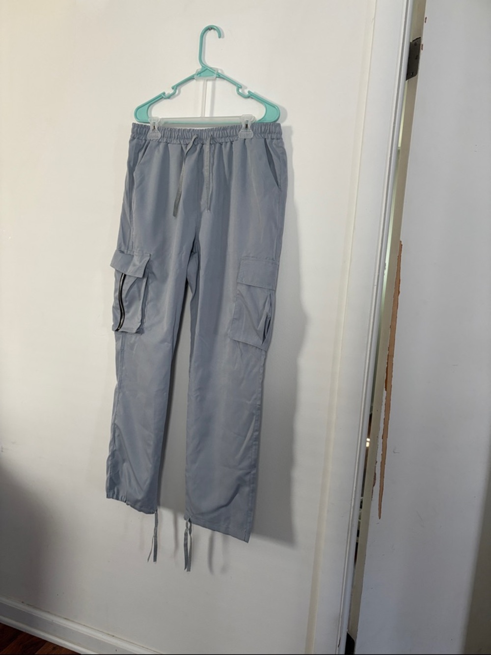 Light Gray Men’s Cargo Jogger Pants - Drawstring Waist